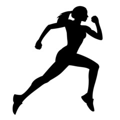 Fototapeta na wymiar woman runs, vector illustration