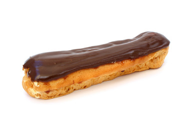 Eclair with chocolate fudge