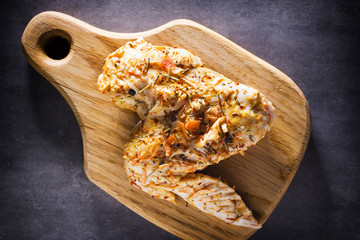 Chicken wings marinated.