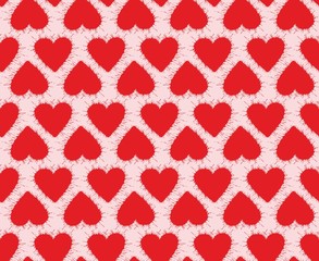 A seamless background with red hearts.