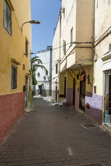 Streets and corners of Tangier in Morocco