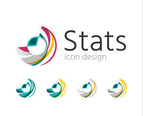 Statistics company logo set. Vector illustration