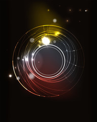 Glowing circle in dark space