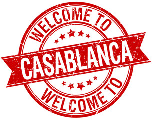 welcome to Casablanca red round ribbon stamp