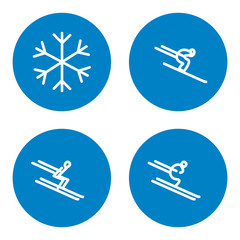 vector sport icons skier