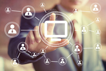 Business button virtual media connection computer icon