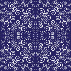 Seamless scroll spiral red pattern
