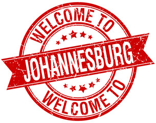 welcome to Johannesburg red round ribbon stamp