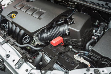 Detail of new car engine