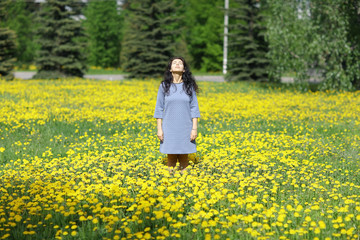 Fototapeta premium sunny spring summer portrait of a girl