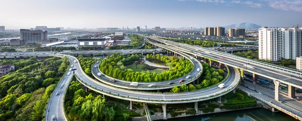 Foto op Aluminium verkeer op verhoogde snelweg © zhu difeng