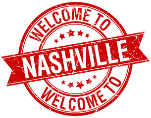 welcome to Nashville red round ribbon stamp