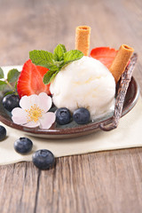 ice cream and blueberry
