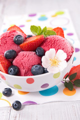 ice cream and blueberry