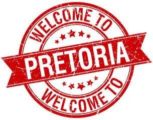 welcome to Pretoria red round ribbon stamp