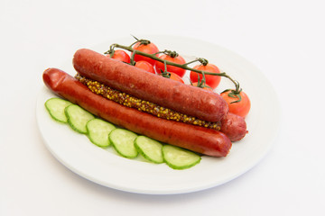 grilled sausages on plate