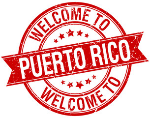 welcome to Puerto Rico red round ribbon stamp