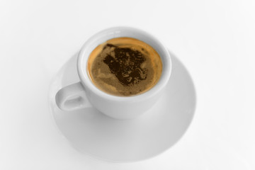 espresso coffee in white cup