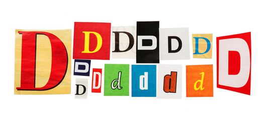 D inscription letters set