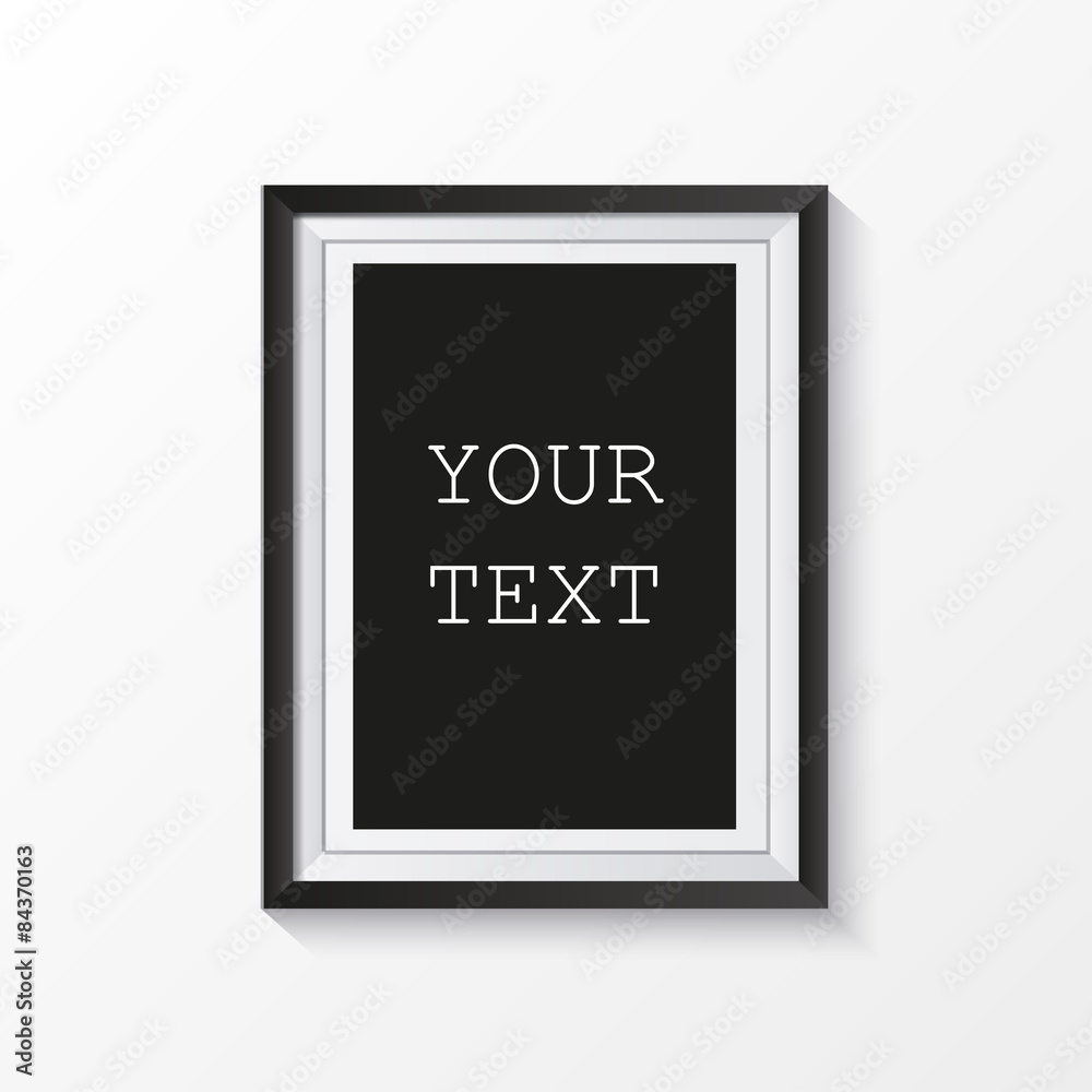 Wall mural 3d picture frame design for a4 image or text vector illustration