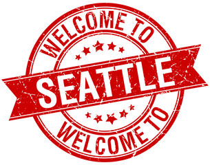 welcome to Seattle red round ribbon stamp