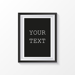 3D picture frame design for A4 image or text vector illustration