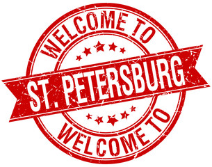 welcome to St. Petersburg red round ribbon stamp