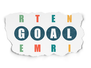 Marketing concept: word Goal in solving Crossword Puzzle