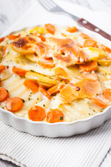 Potato and carrot gratin