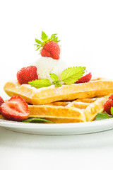 waffle with strawberry 