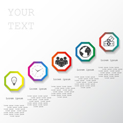 Infographic with octagons on a gray background vector