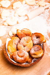 Donats in basket
