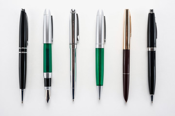 Set of different pens 
