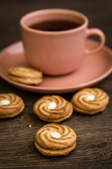 Cup of Tea and Biscuits with Magazine