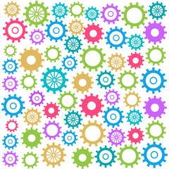 Colorful Gears Background Square 