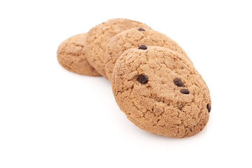 oat cookies on white background