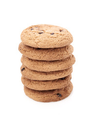 oat cookies on white background