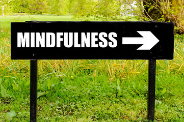 Fototapeta premium MINDFULNESS written on directional black metal sign
