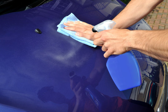 Applying polish to a clean car