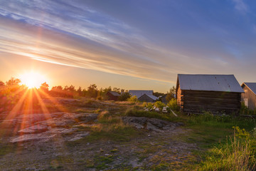 Beautiful sunset in Finland Åland Islands