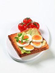 Open faced egg sandwich