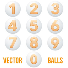 Full collection of icons balls with numbers.