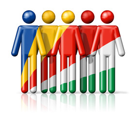 Flag of Seychelles on stick figure