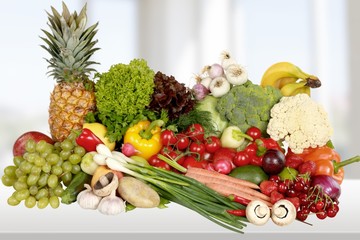 Fototapeta na wymiar Vegetable, Fruit, Healthy Eating.
