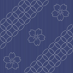 Sashiko seamless pattern. Seamless vector. Japanese Embroidery.