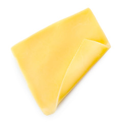 Slice of cheese isolated on white