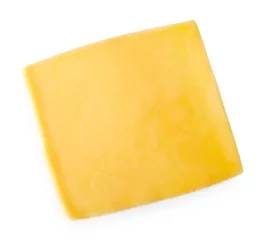 Foto auf Glas Slice of cheese isolated on white © Africa Studio