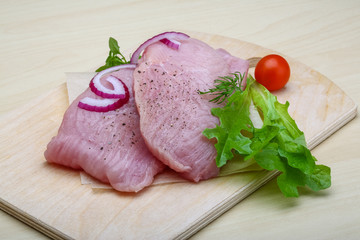 Raw turkey steak