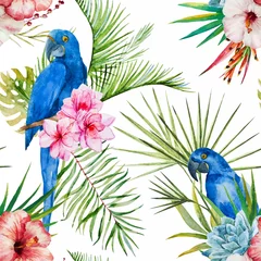 Abwaschbare Fototapete Papagei Tropisches Muster