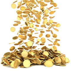 Falling dollar coins